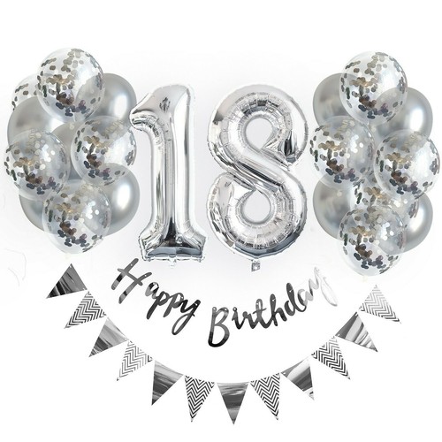 Luftballon set 100 silber - set, 1-100