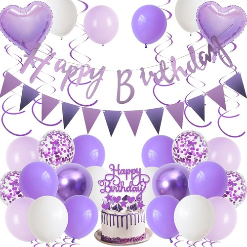 Deko geburtstag lila - deko, girlande