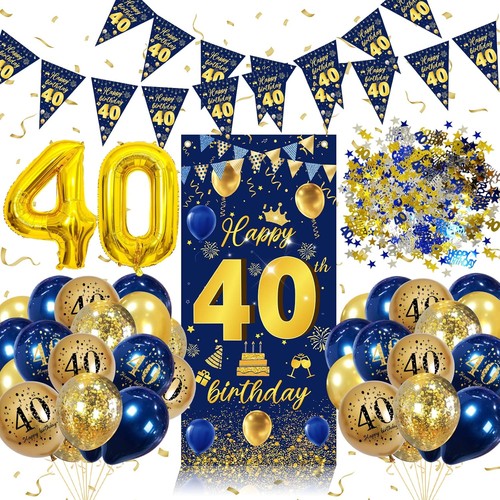 Geburtstag deko banner blau - deko, 40