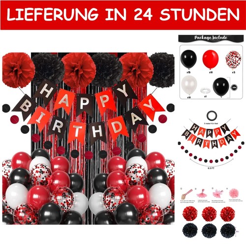 Geburtstagsdeko schwarz rot - geburtstagsdeko,