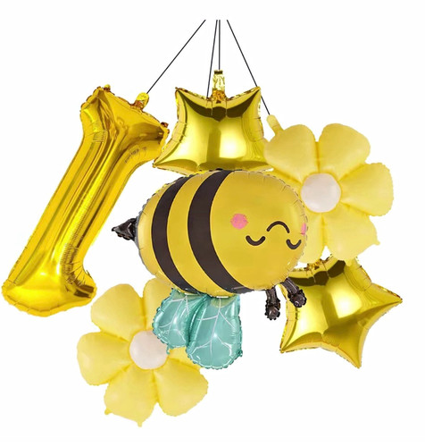 Folienballon set zahl biene - folienballon-set,