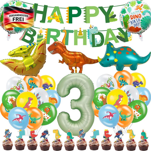 Dino geburtstagsdeko set - dino,