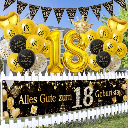 Geburtstag deko set schwarz - geburtstag,